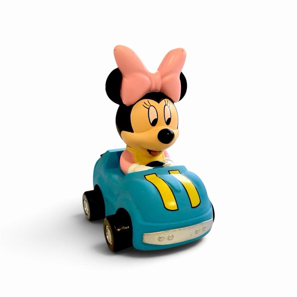 Disney Parks Minnie Mouse Rolling Toy Car Plastic 3.5 X 4.25
